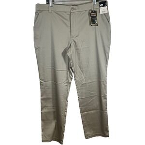 Lee Straight Leg Pants Women's 18 Medium  Wrinkle Free Slacks Biege Khaki New